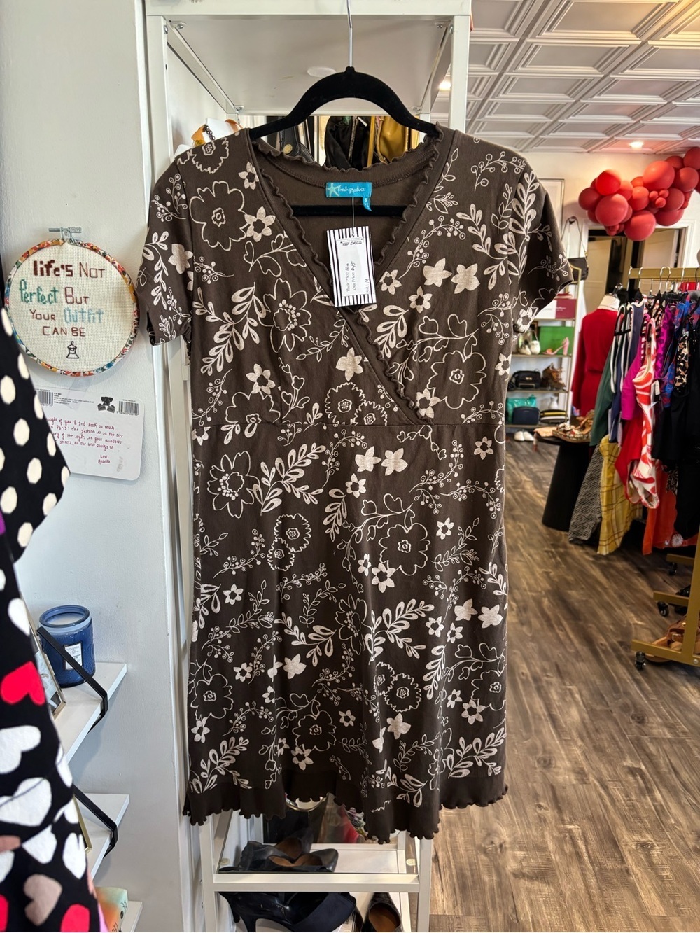 fresh produce Brown floral print Dress
